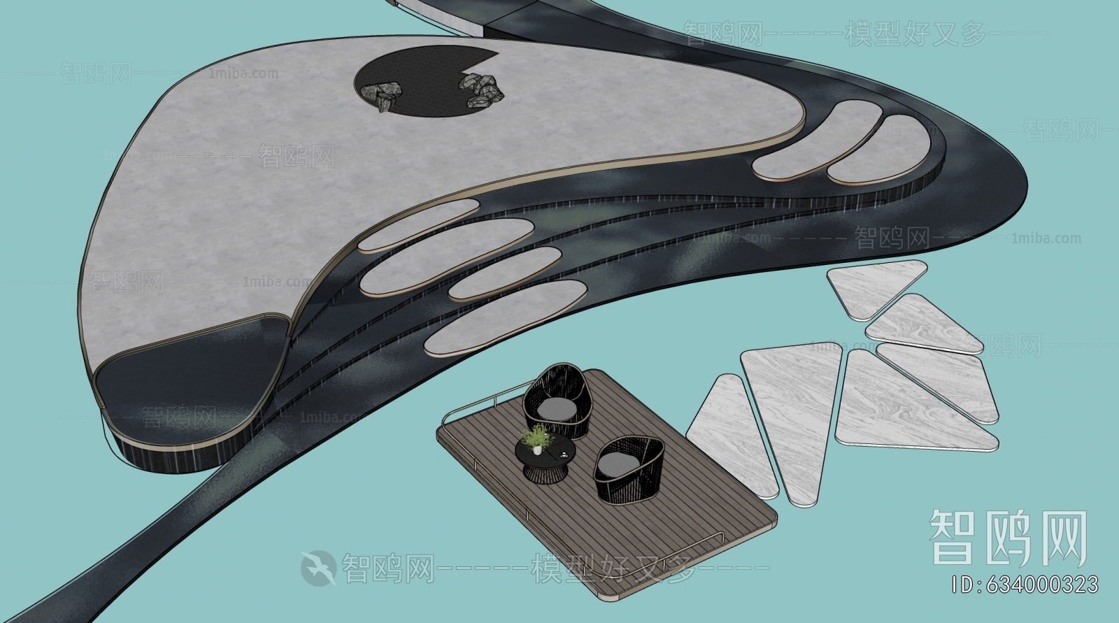 Modern Rockery Waterscape