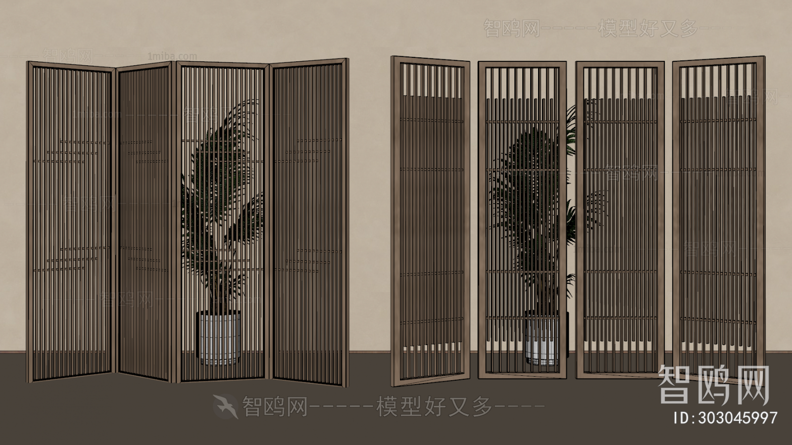 New Chinese Style Wooden Screen Partition
