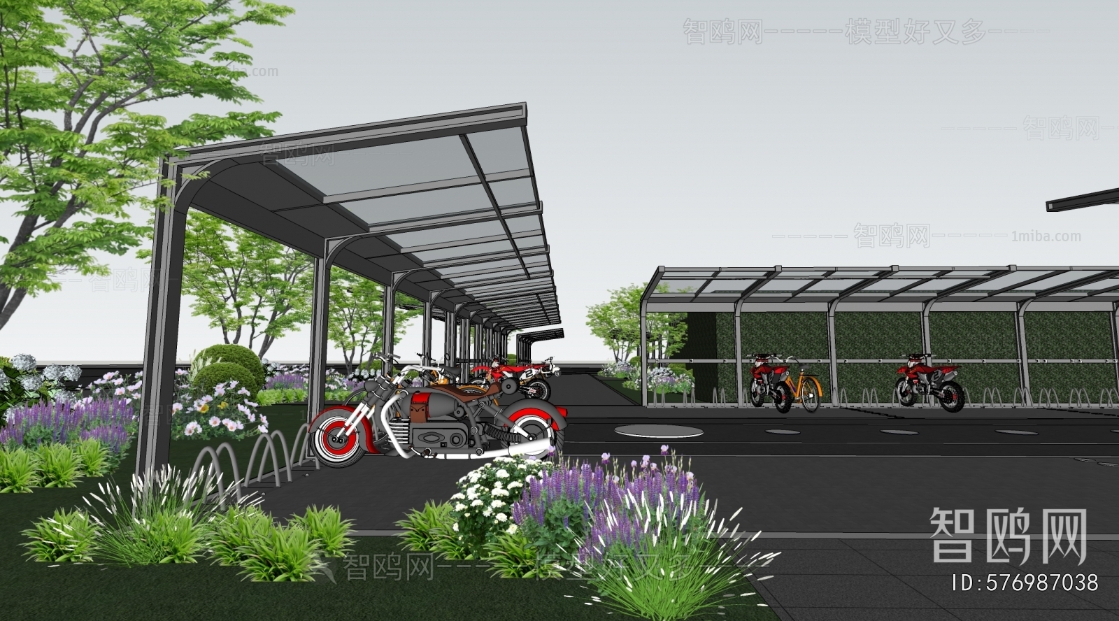 Modern Outdoor Parking Lot