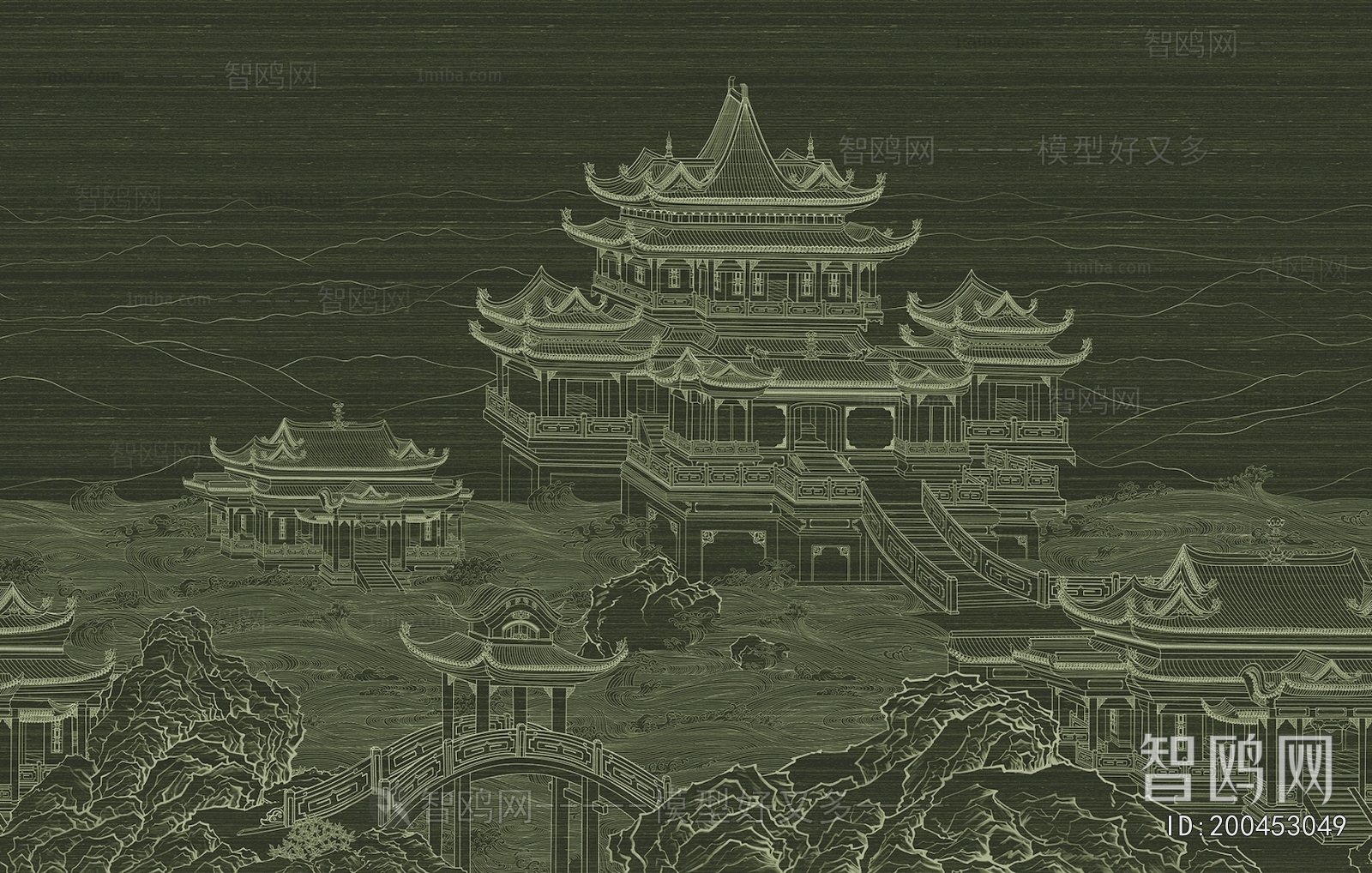 新中式壁纸壁画