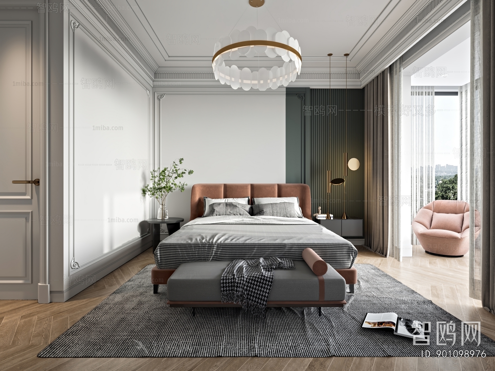 Simple European Style Bedroom