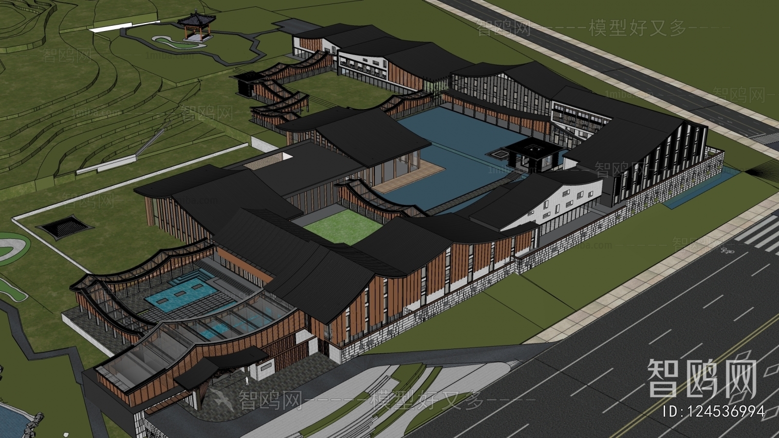 New Chinese Style Architecture Of Artistic Style