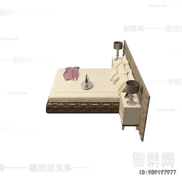 Simple European Style Double Bed