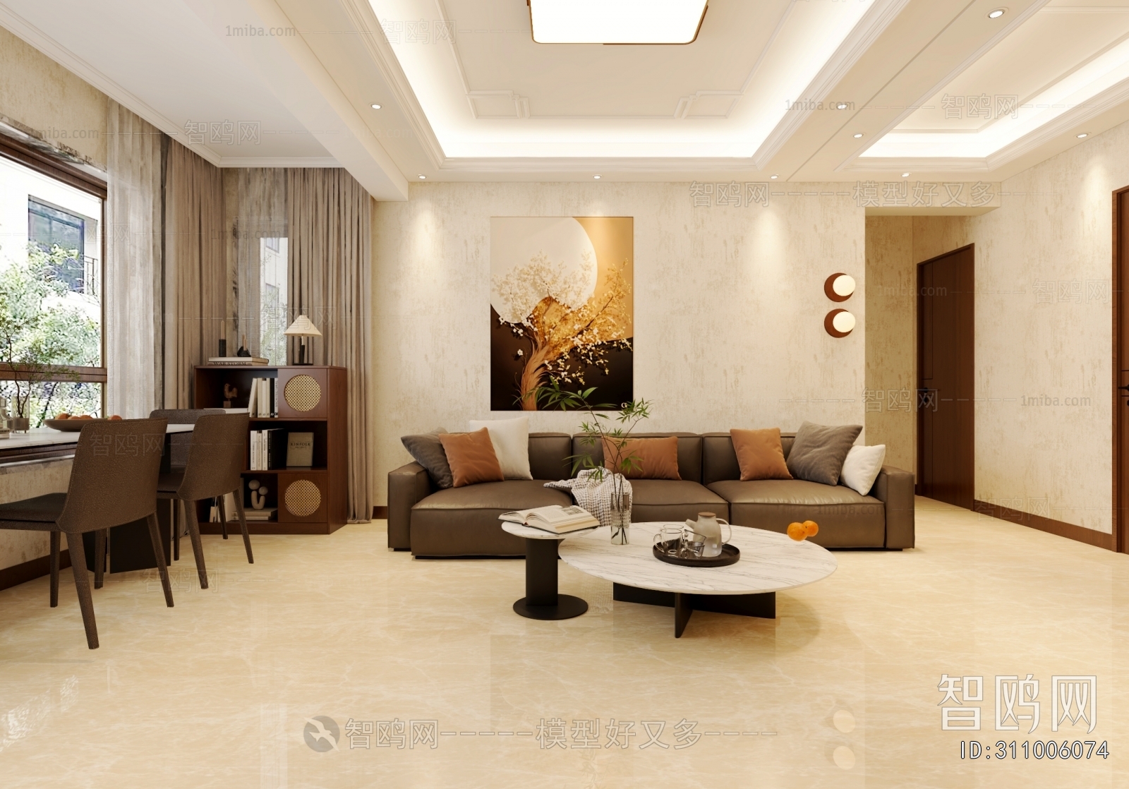 New Chinese Style A Living Room