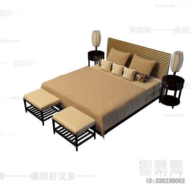 Simple European Style Double Bed