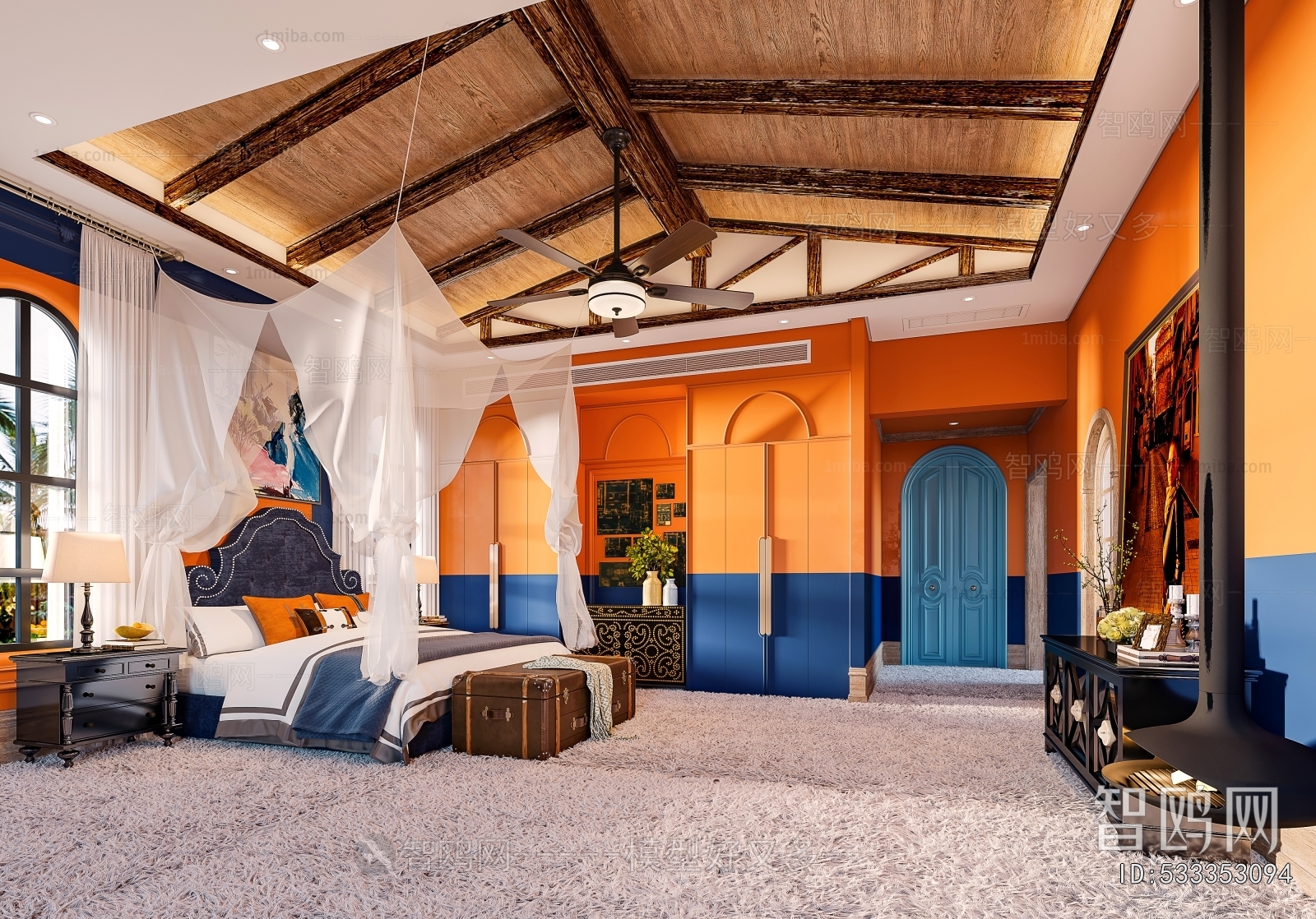 Southeast Asian Style Guest Room