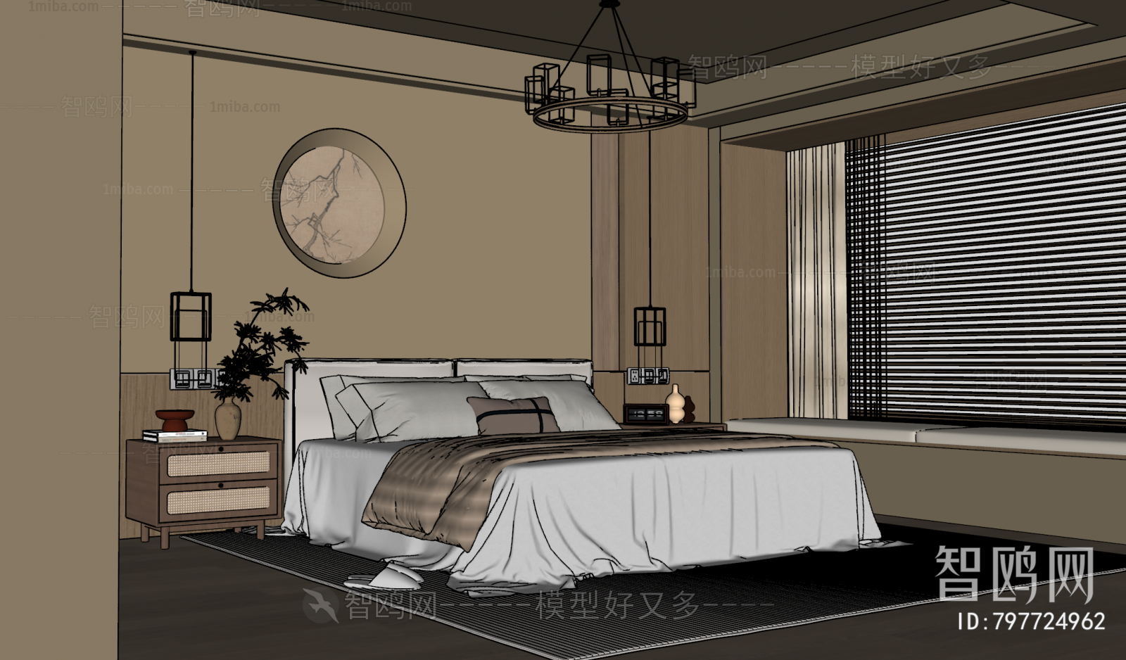 New Chinese Style Bedroom
