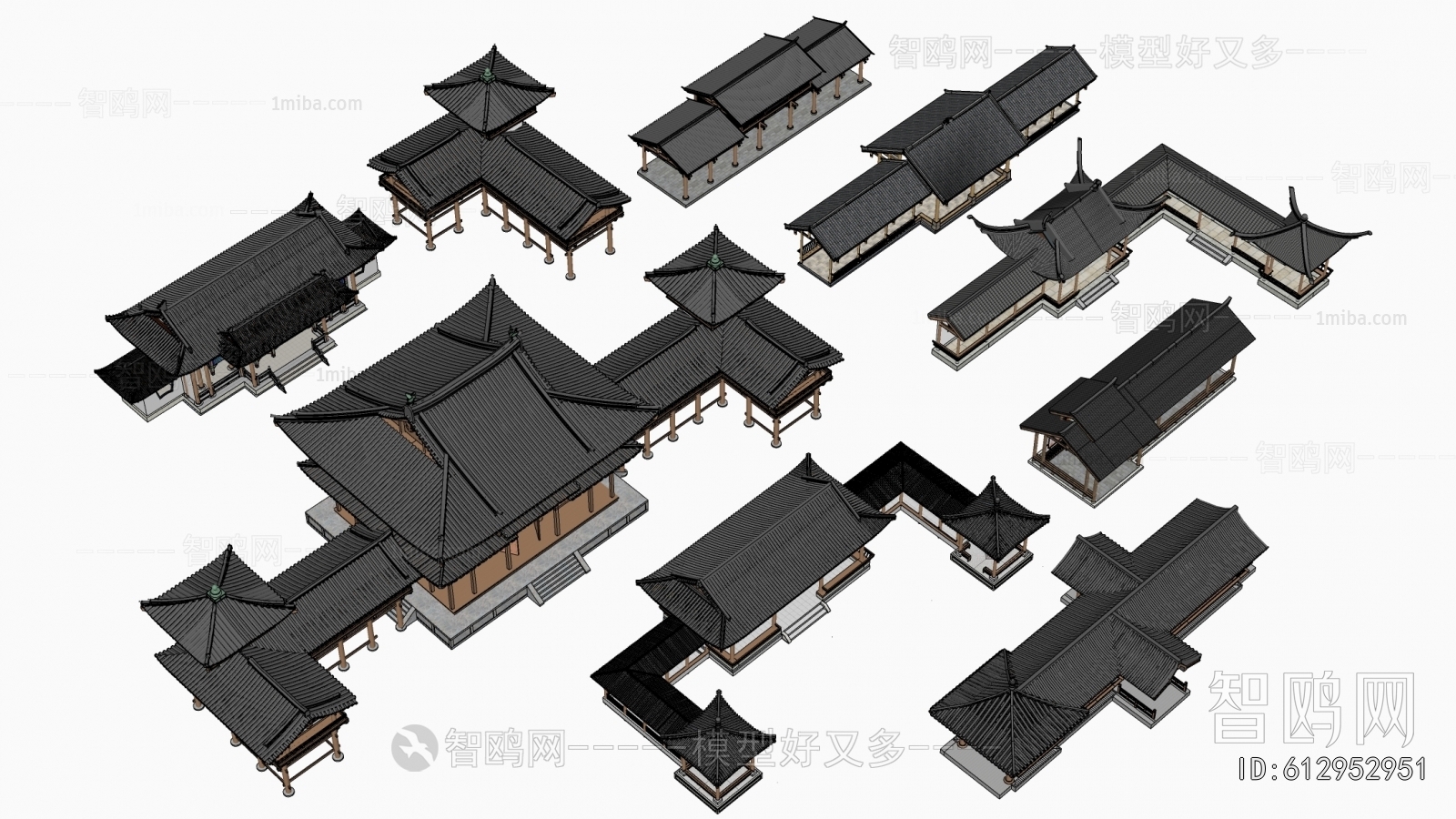 新中式景观廊架组合
