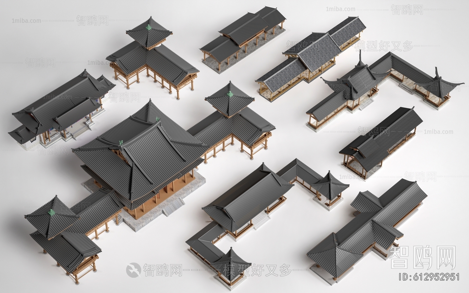 新中式景观廊架组合