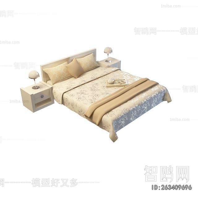 Simple European Style Double Bed