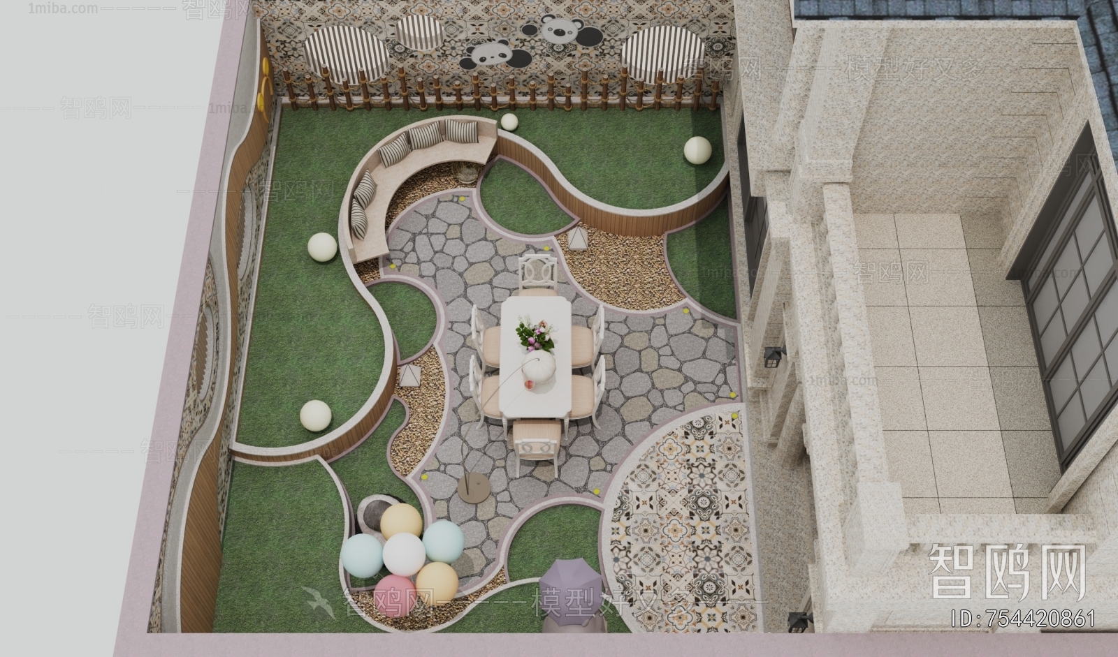 American Style Courtyard/landscape