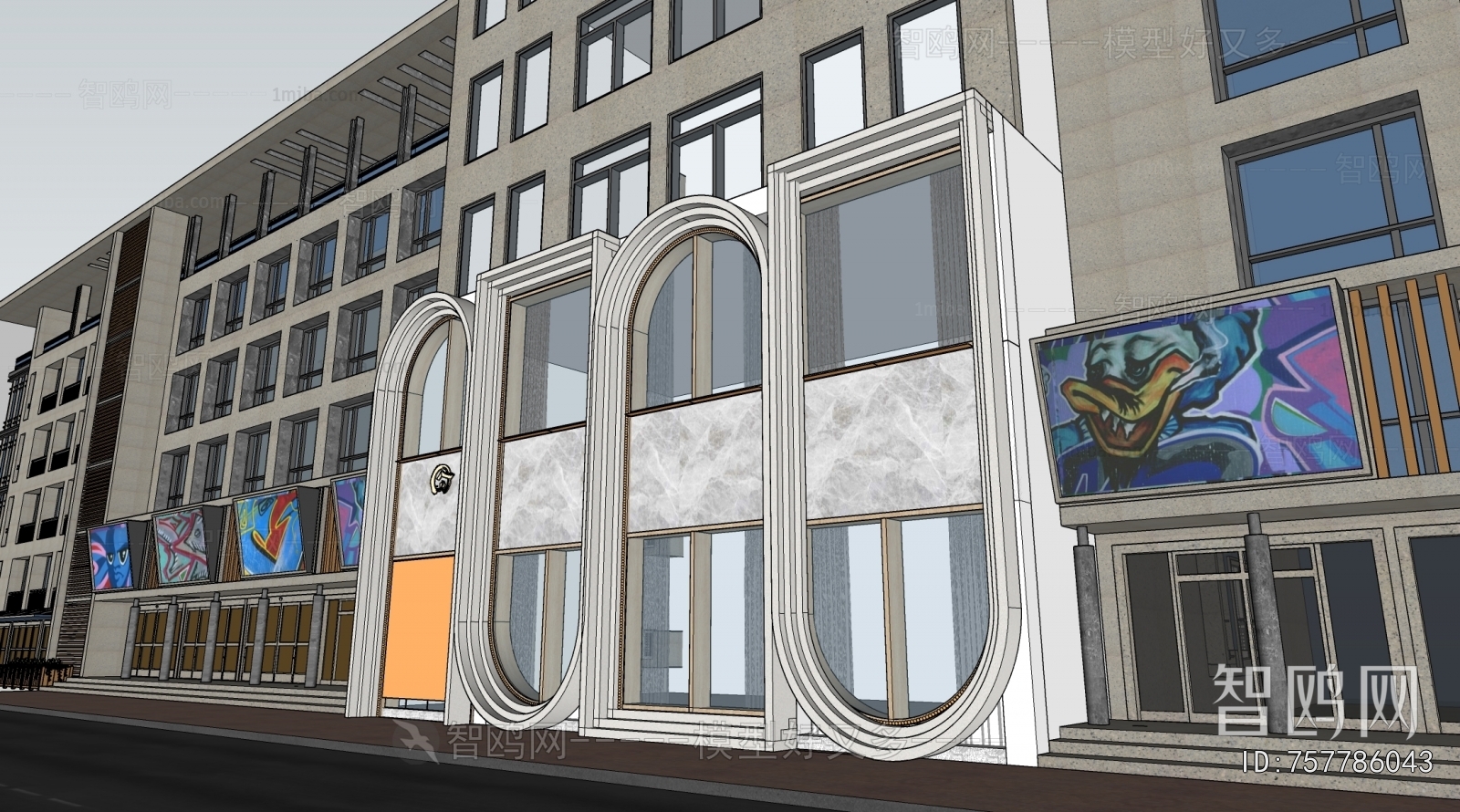 现代商业街区建筑