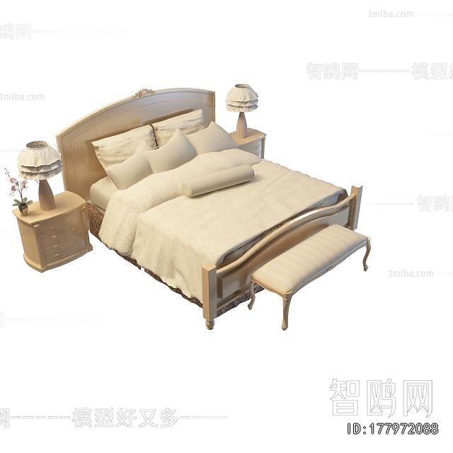 Simple European Style Double Bed
