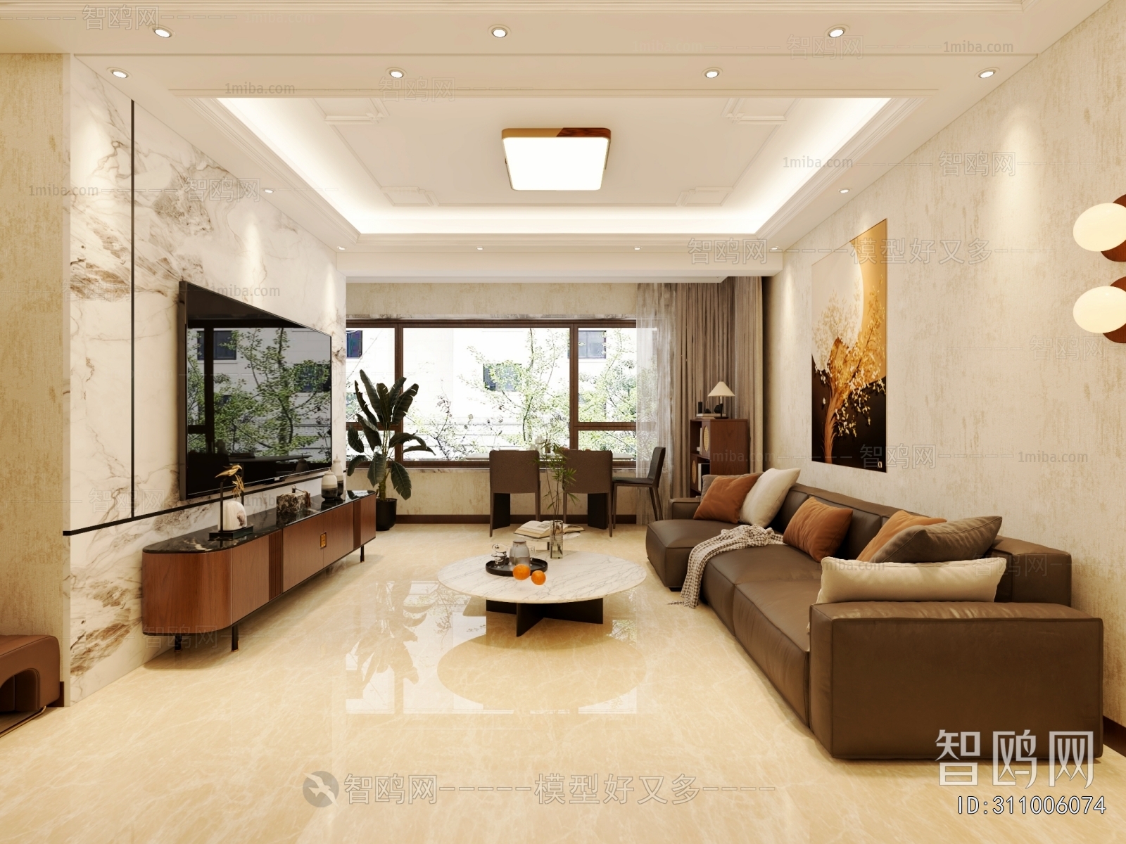 New Chinese Style A Living Room
