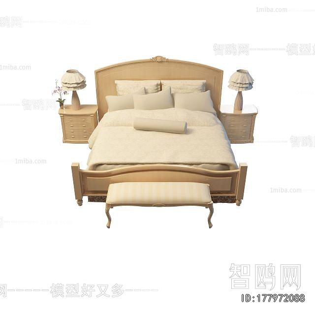 Simple European Style Double Bed