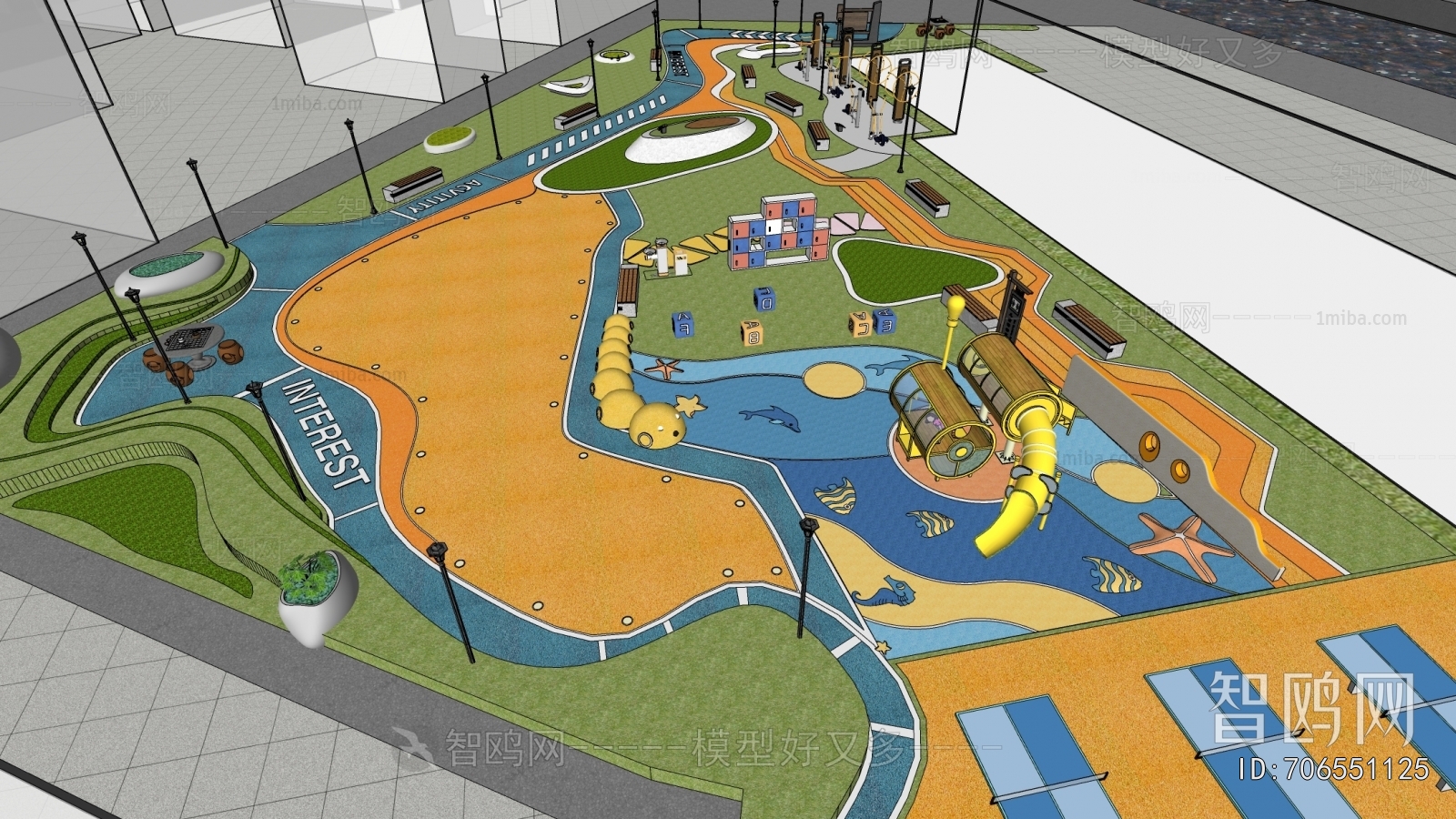 Modern Park Landscape