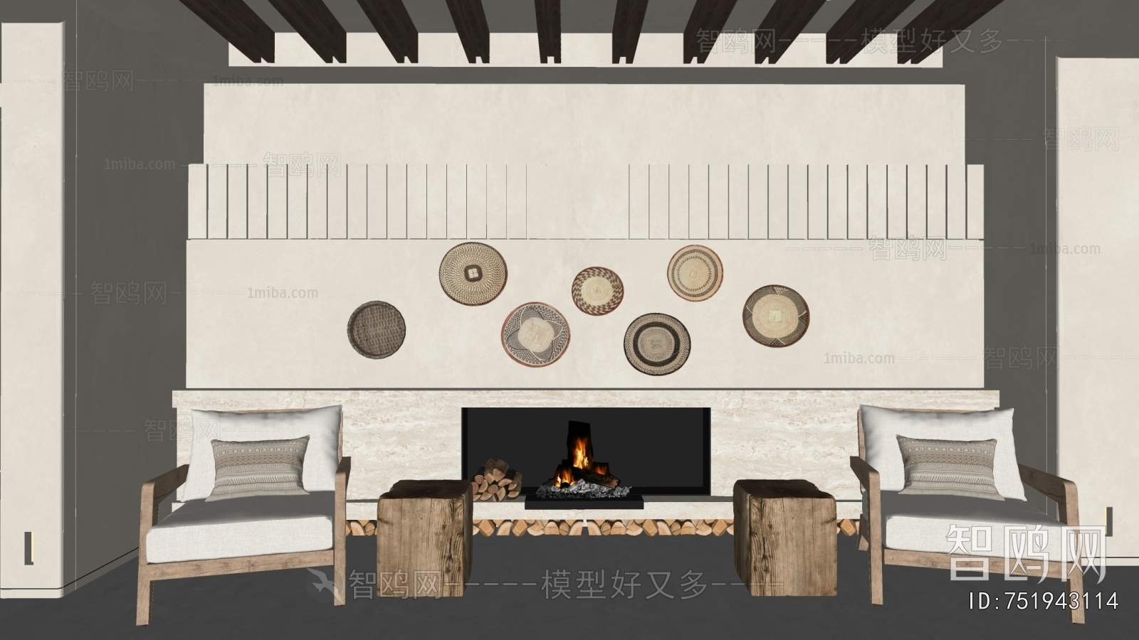 Wabi-sabi Style TV Wall