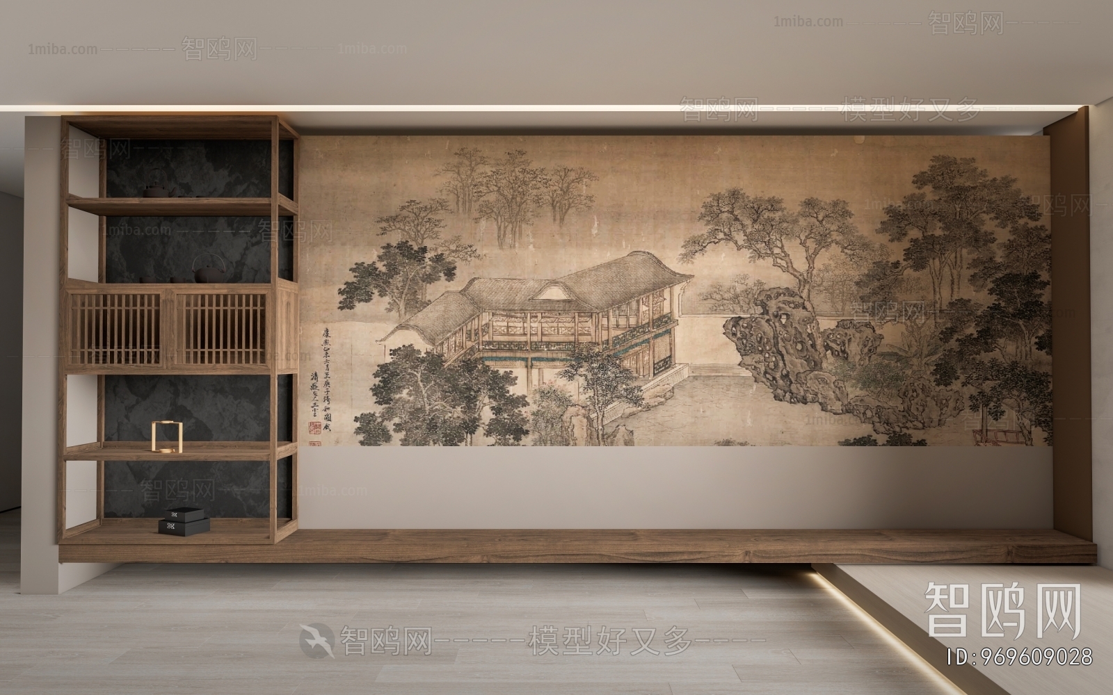 New Chinese Style TV Wall