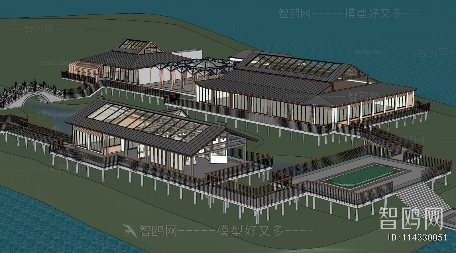 New Chinese Style Appearance Of Commercial Building