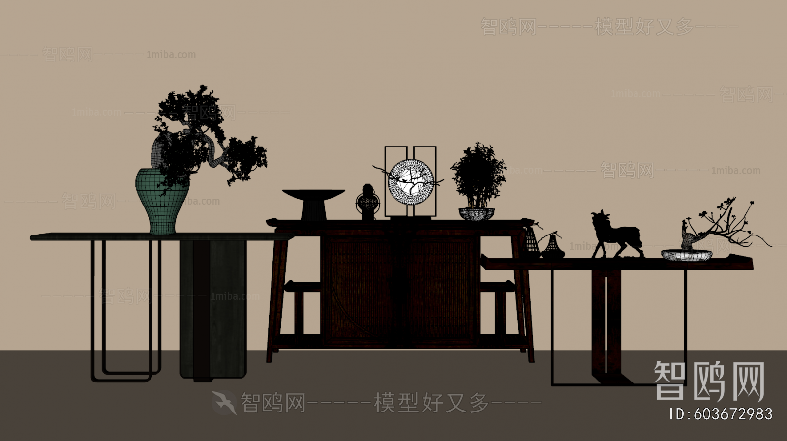 New Chinese Style Entrance Cabinet