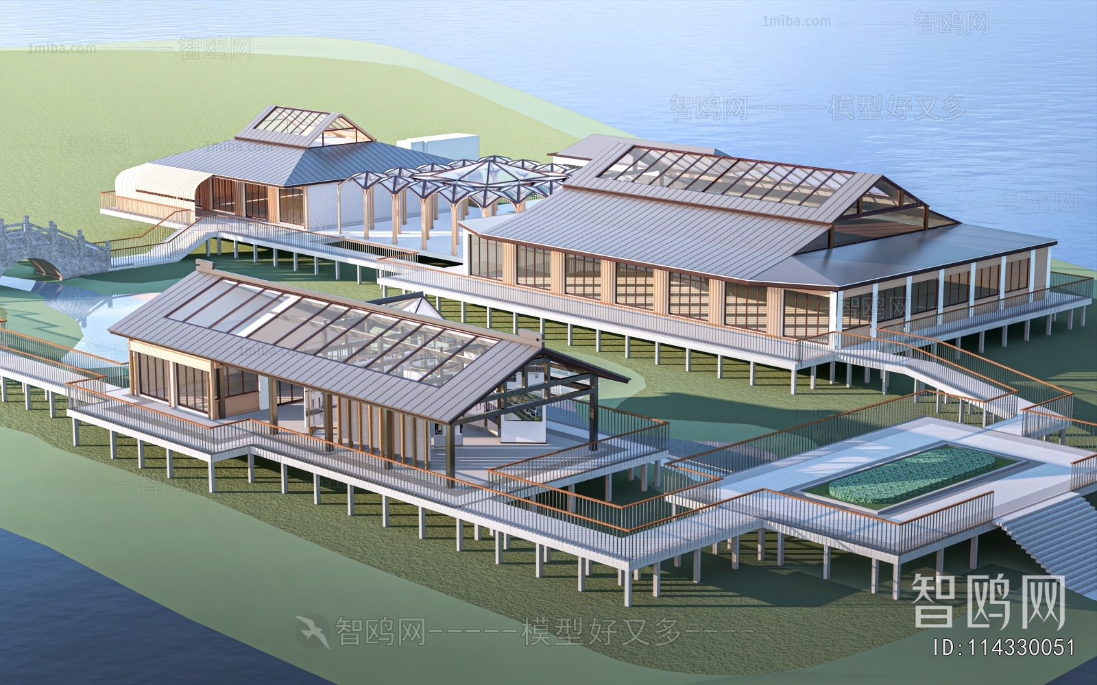 New Chinese Style Appearance Of Commercial Building