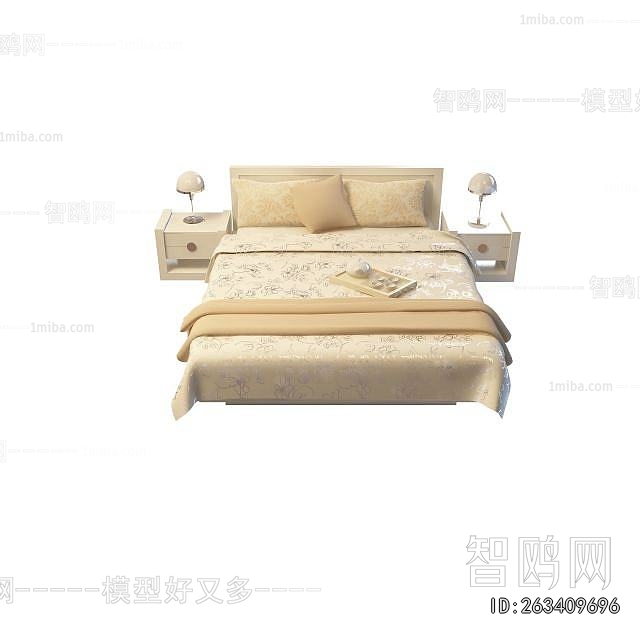 Simple European Style Double Bed