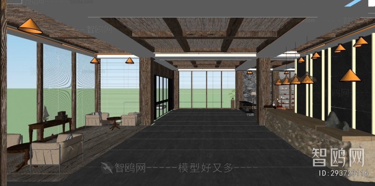 Wabi-sabi Style Lobby Hall