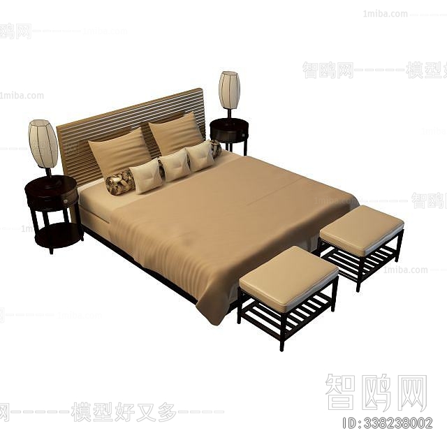 Simple European Style Double Bed