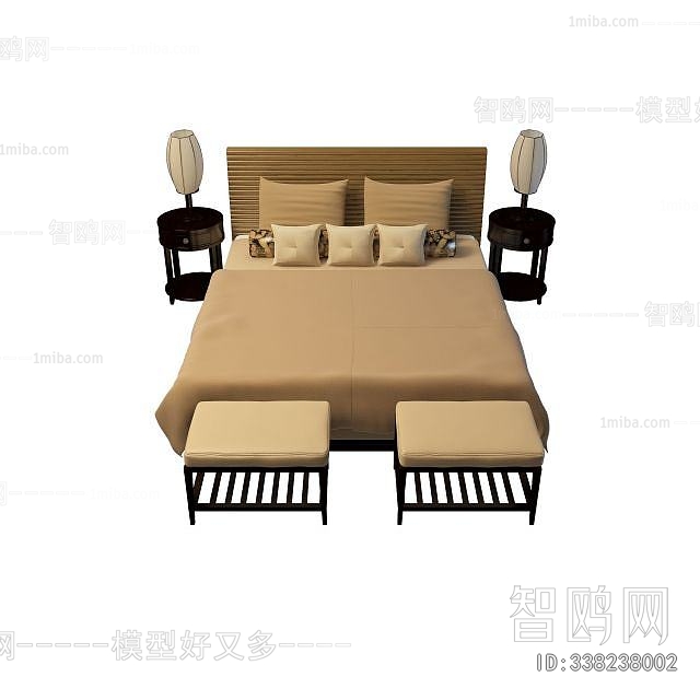 Simple European Style Double Bed