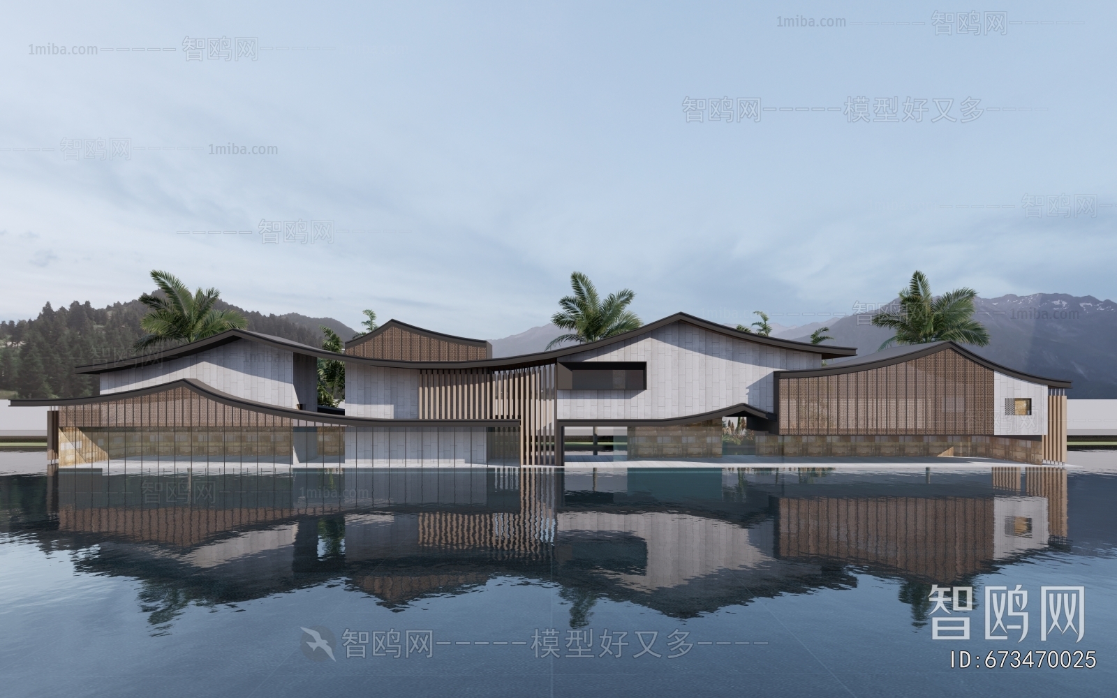 New Chinese Style Architecture Of Artistic Style