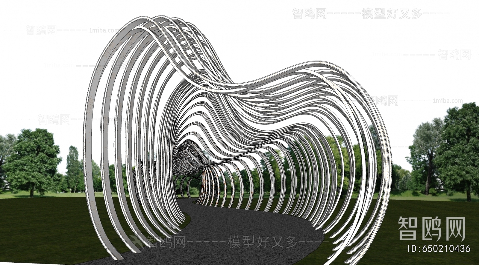 现代户外艺术观赏异形廊架