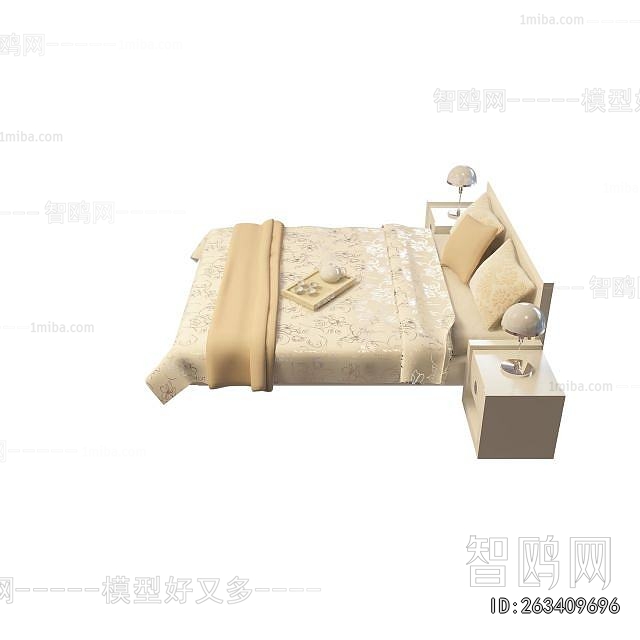 Simple European Style Double Bed