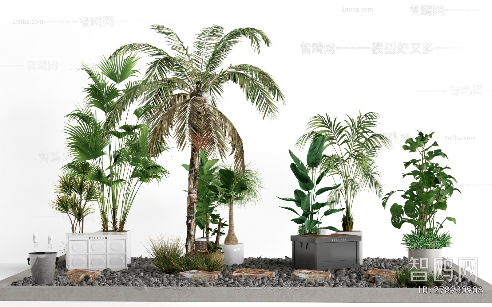 Modern Ground Green Plant Potted Plants