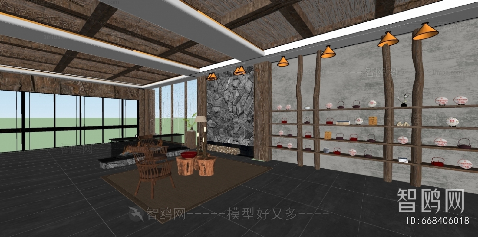 Wabi-sabi Style Lobby Hall