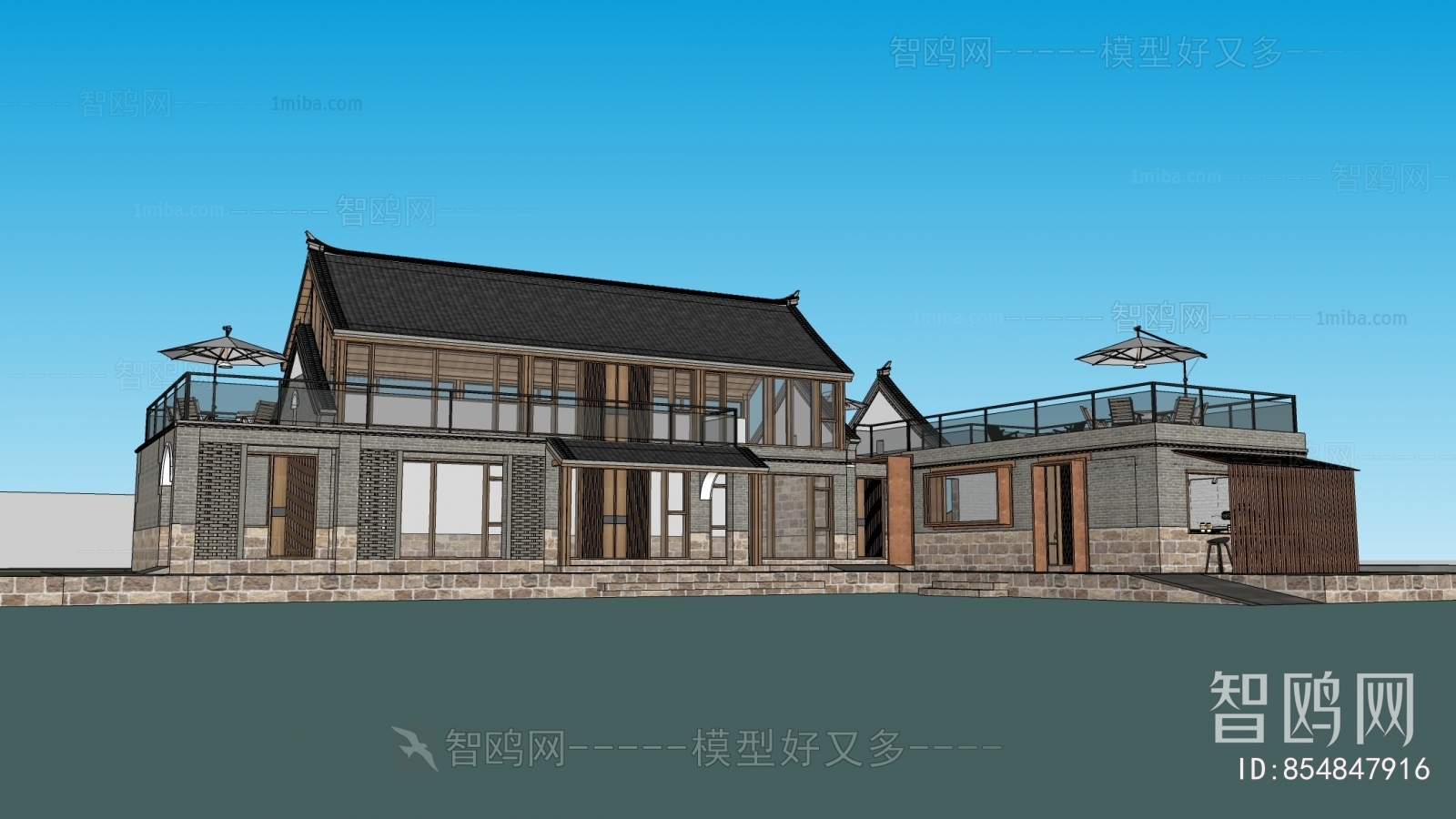 New Chinese Style Building Appearance