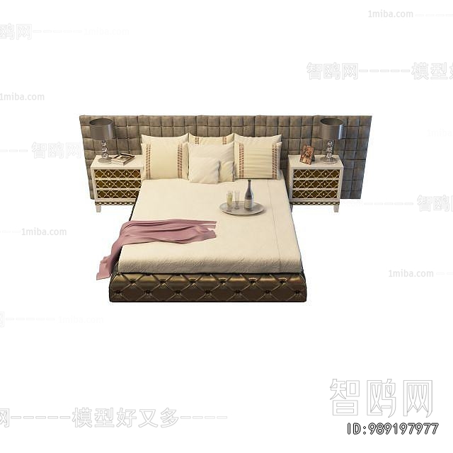 Simple European Style Double Bed