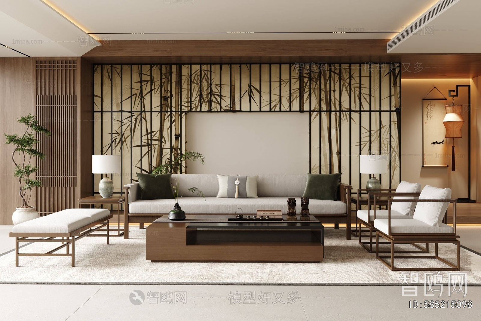 New Chinese Style A Living Room