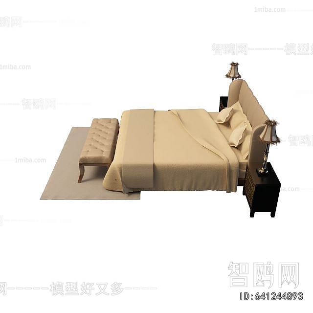 Simple European Style Double Bed