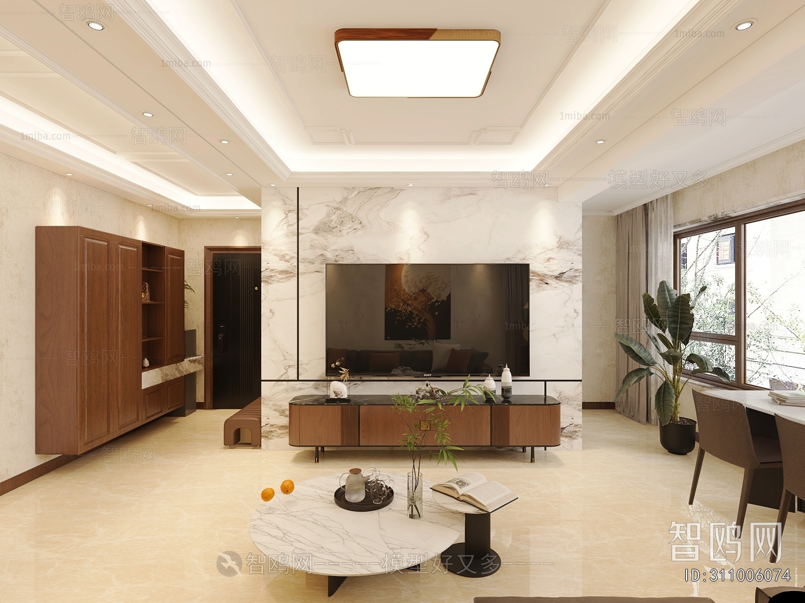 New Chinese Style A Living Room