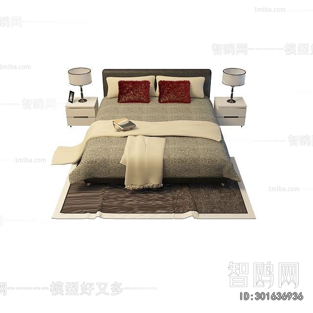 Simple European Style Double Bed