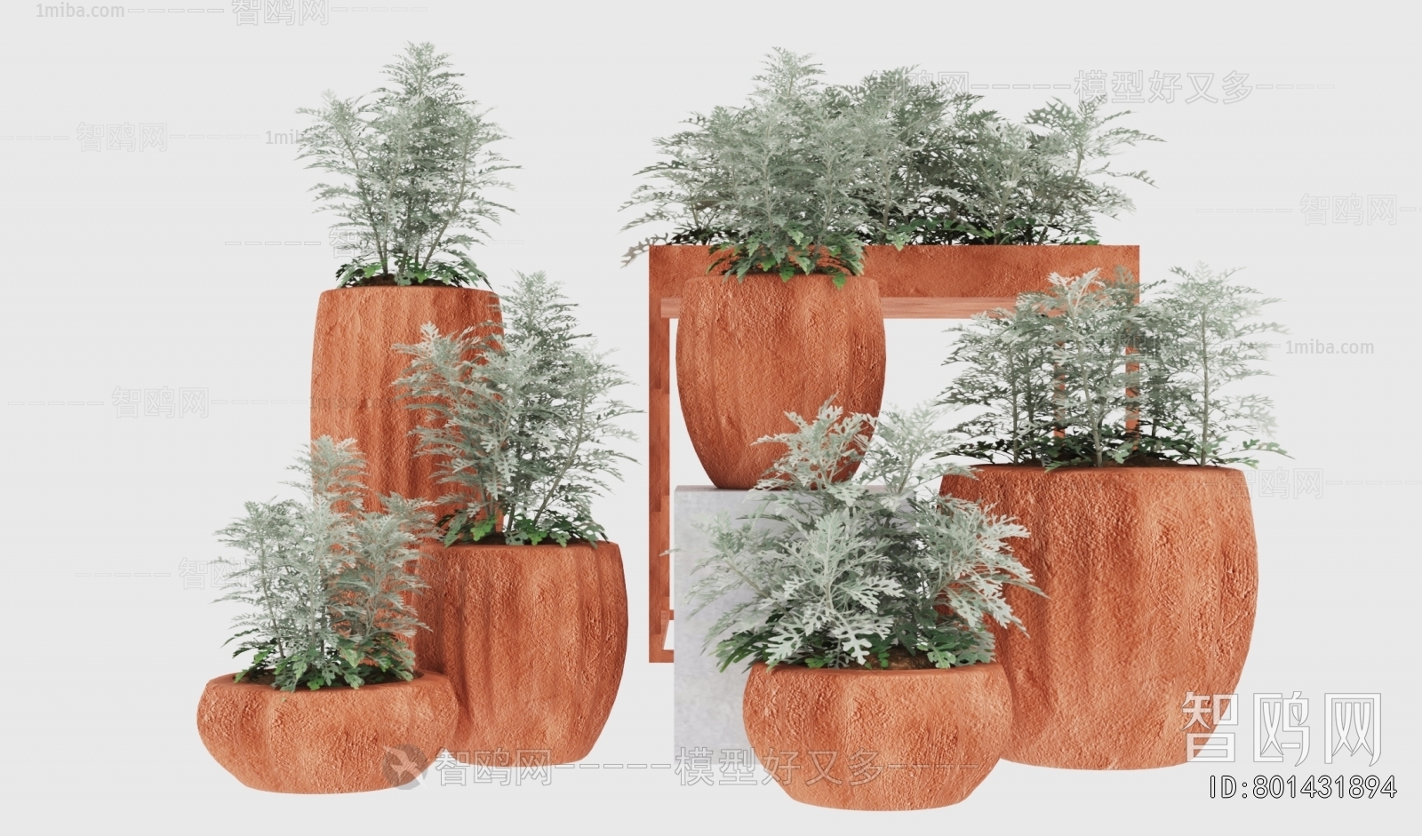 Modern Potted Green Plant