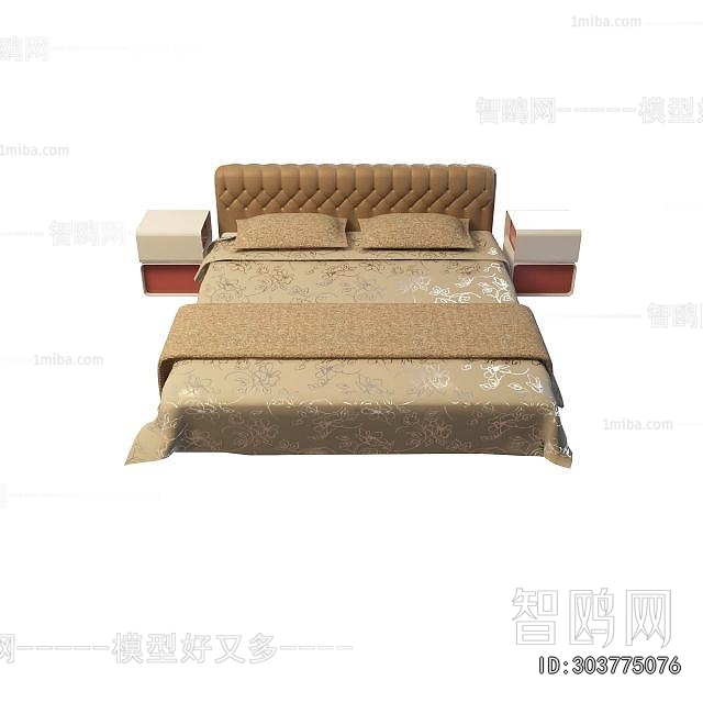 Simple European Style Double Bed