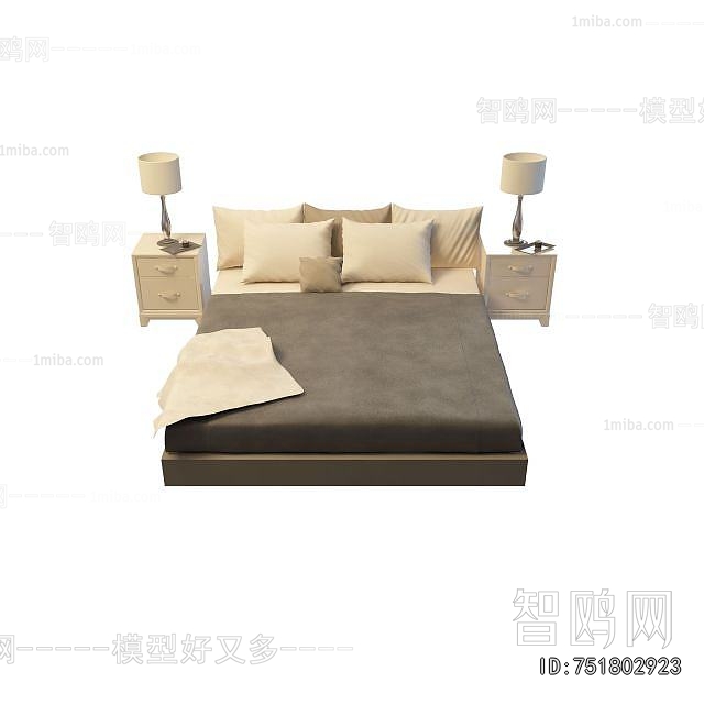 Simple European Style Double Bed