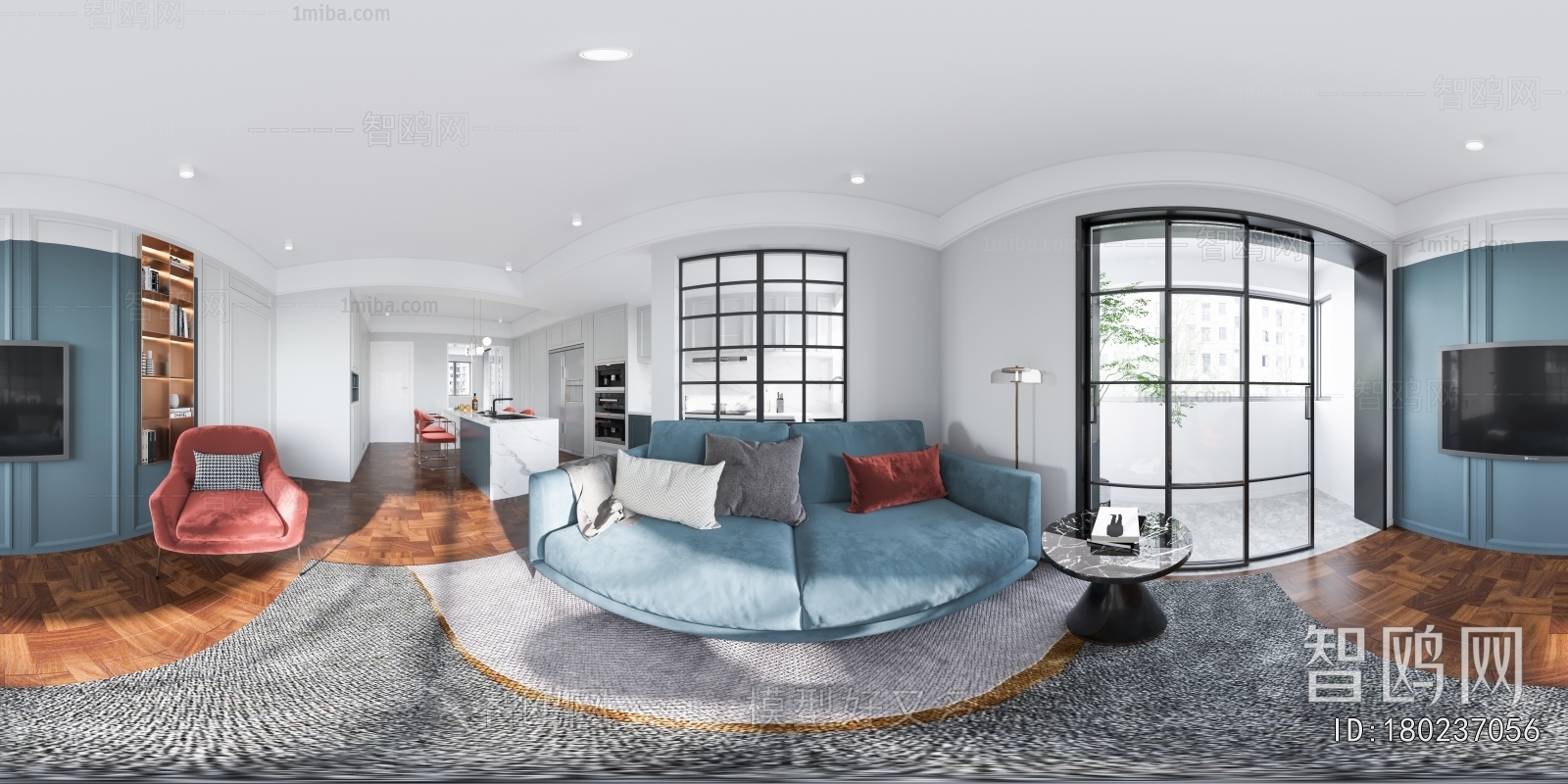 Simple European Style Open Kitchen