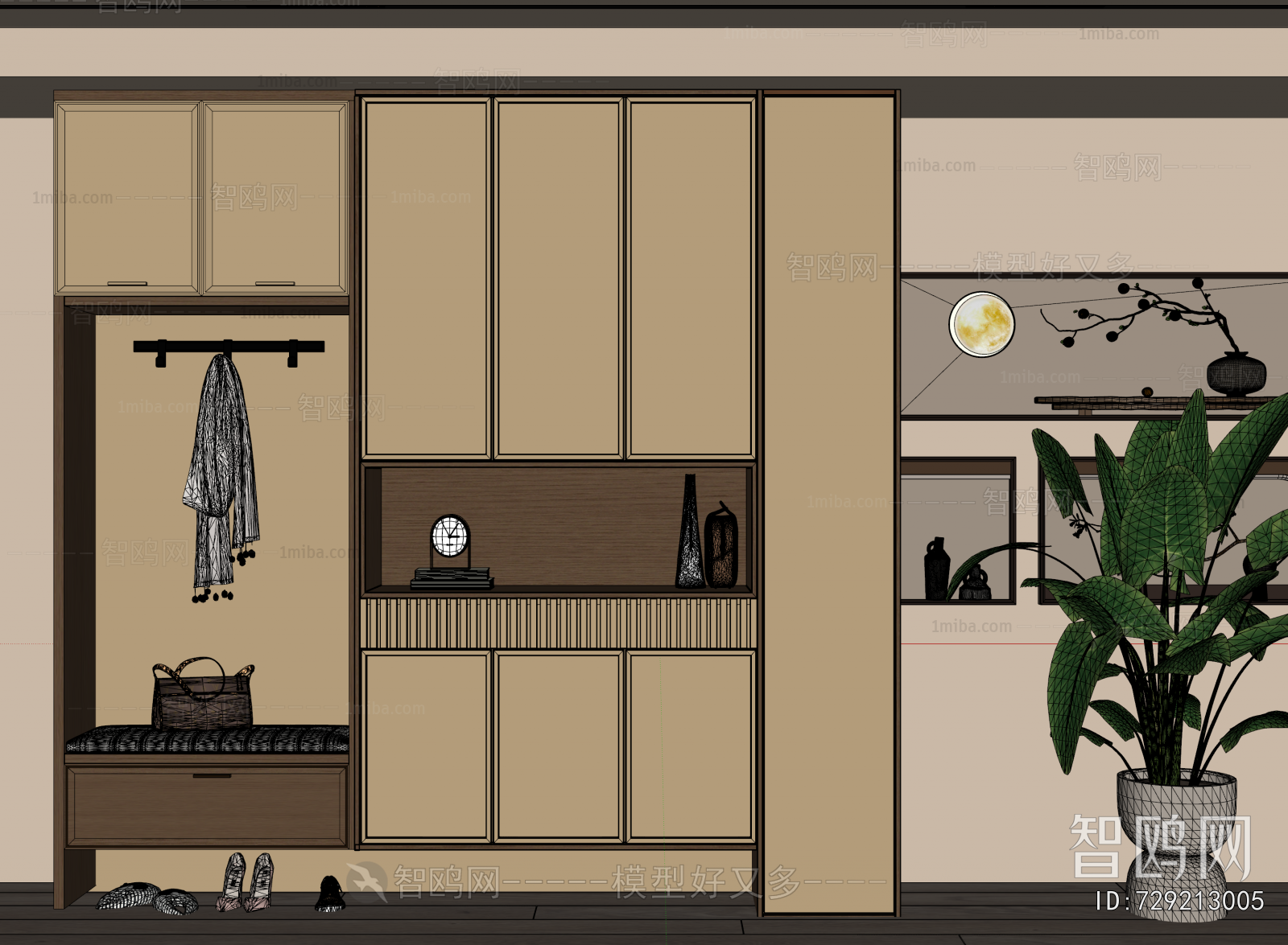 New Chinese Style Shoe Cabinet