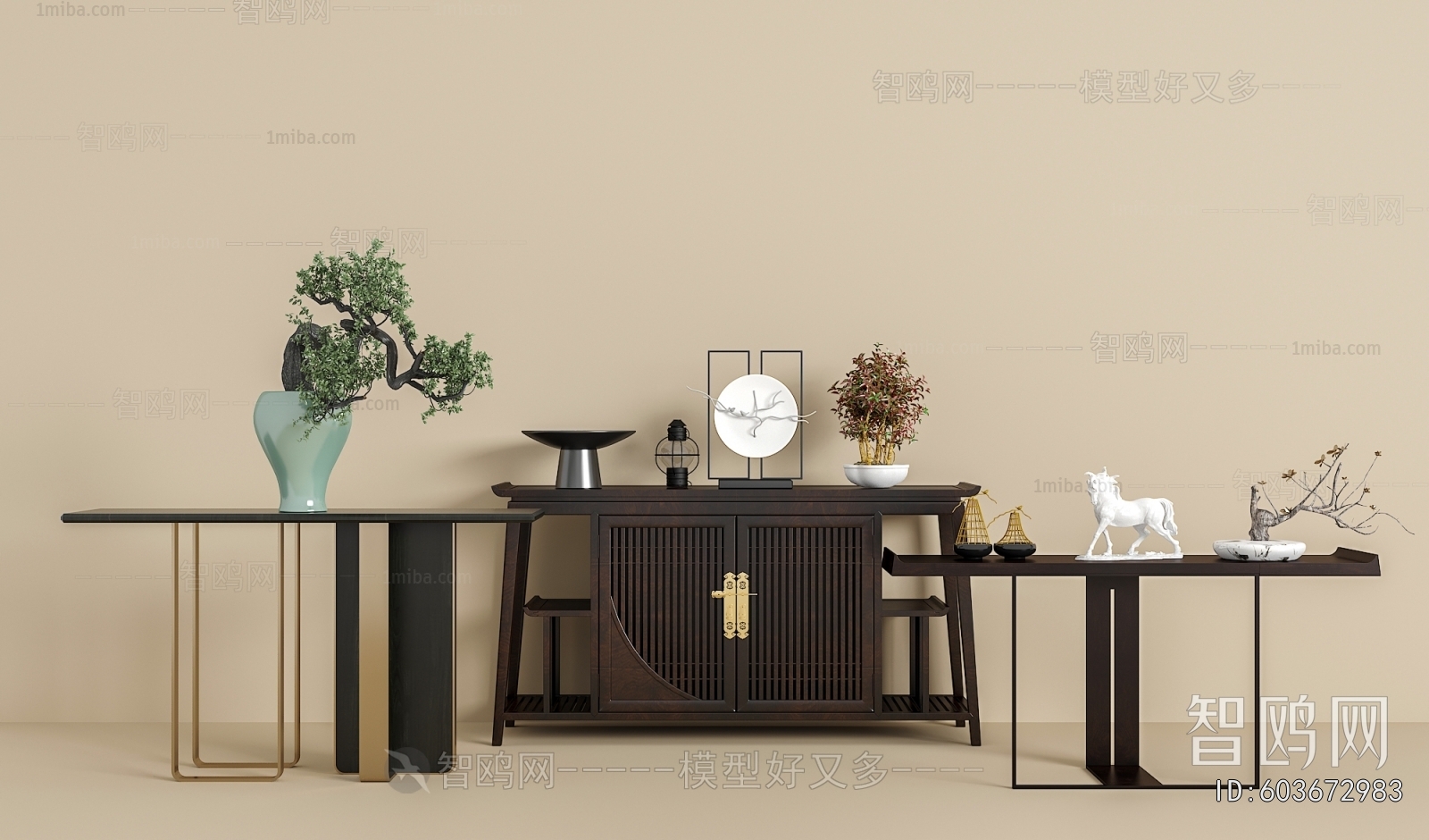 New Chinese Style Entrance Cabinet