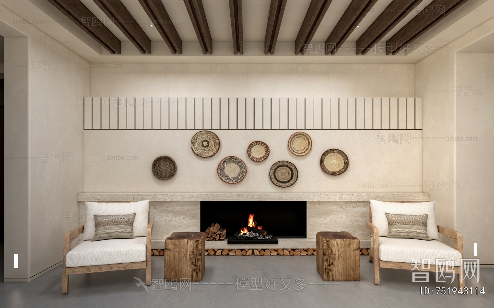 Wabi-sabi Style TV Wall