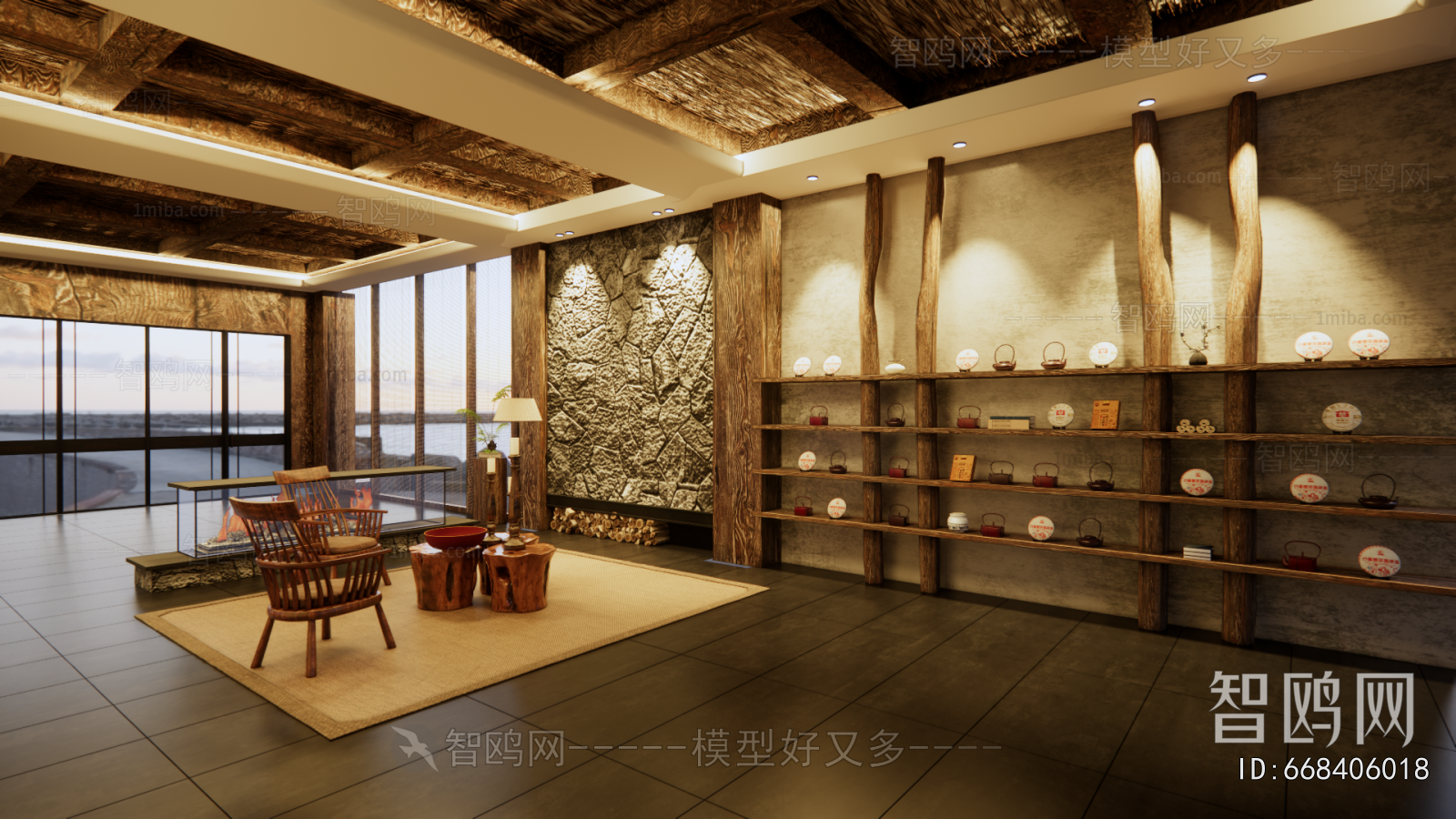 Wabi-sabi Style Lobby Hall