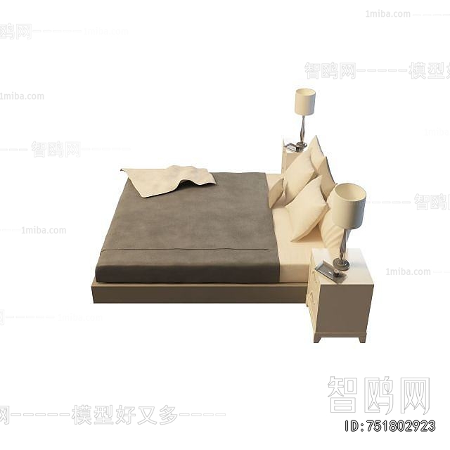 Simple European Style Double Bed