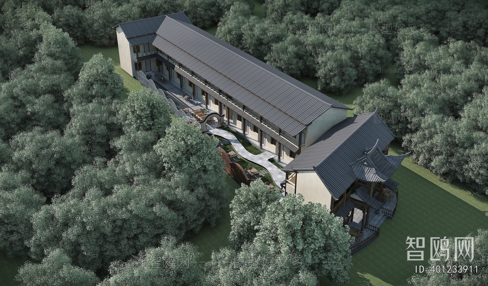 Chinese Style Appearance Of Commercial Building